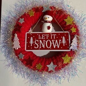 Handmade Snowman Christmas Wreath